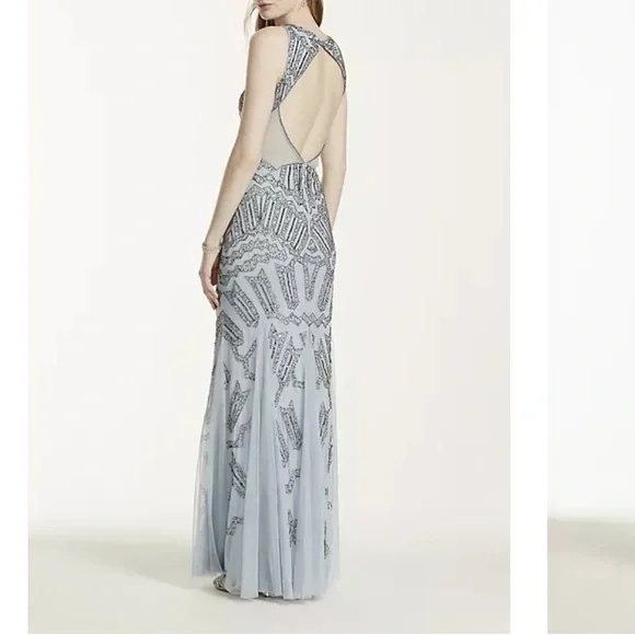 Adrianna Papell Sleeveless
Beaded Mermaid Gown In Blue size 8 - Picture 14 of 15